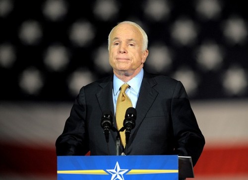 Republican presidential candidate John McCain concedes defeat in the 2008 presidential election to Democrat Barack Obama during his election night rally at the Arizona Biltmore Resort & Spa on November 4, 2008 in McCain�s home town of Phoenix, Arizona. McCain congratulated rival Obama and called for Americans to unite behind their new leader. 